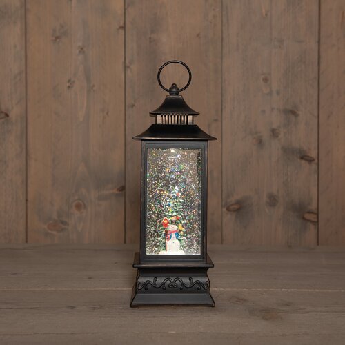 Anna's Collection Lantaarn sneeuwpop - H29cm Zwart - afbeelding 3