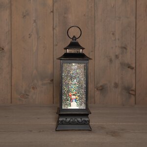 Anna's Collection Lantaarn sneeuwpop - H29cm Zwart - afbeelding 3