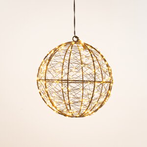 Anna's Collection bal metaal LED casual wit flash - D 18 cm