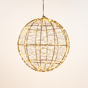 Anna's Collection bal metaal LED casual wit flash - D 25 cm