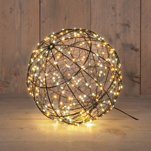 Anna's Collection LED-bal metaal luxury - 300 lampjes - flashfunctie - D 25 cm - afbeelding 2