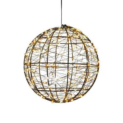 Anna's Collection LED-bal metaal luxury - 300 lampjes - flashfunctie - Ø 25 cm