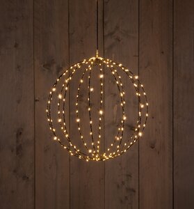 Anna's Collection LED-bal metaal zwart classic warm - 216 lampjes, waarvan 24 met flash - D 50 cm - afbeelding 2