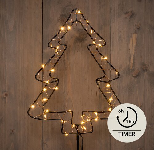 Anna's Collection LED-boom op steker zwart - classic warm - 40 lampjes - B 24 x H 100 cm - afbeelding 2