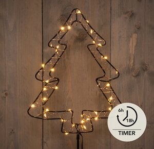 Anna's Collection LED-boom op steker zwart - classic warm - 40 lampjes - B 24 x H 100 cm - afbeelding 2