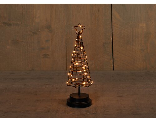 Anna's Collection LED-boom zwart classic warm - 30 lampjes - H 30 cm