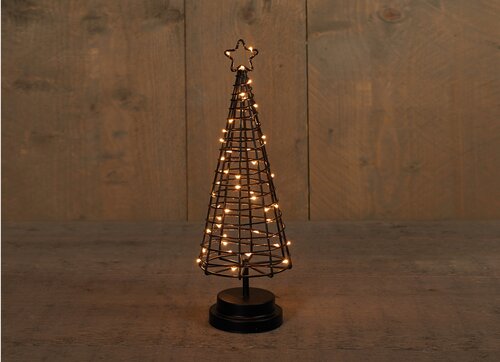 Anna's Collection LED-boom zwart classic warm - 45 lampjes - H 36 cm