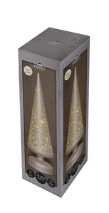 Anna's Collection LED-boompje glas sterrenmotief - H30cm Champagne - afbeelding 2