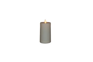 Anna's Collection LED-buitenkaars met bewegende vlam ivoor - H 16 x Ø 8 cm - afbeelding 1
