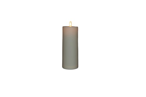 Anna's Collection LED-buitenkaars met bewegende vlam ivoor - H 22 x Ø 8 cm - afbeelding 1