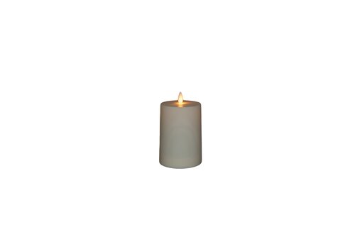 Anna's Collection LED-buitenkaars met bewegende vlam ivoor - H 13 x D 8 cm - afbeelding 1