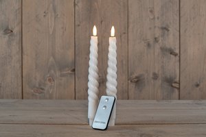 Anna’s Collection LED Diner kaars Rustiek set 23 cm Wit 2 stuks - afbeelding 3