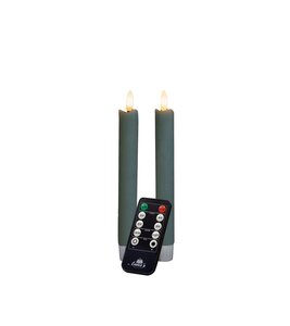 Anna's Collection LED-dinerkaarsen 3D-vlam - H18cm Jade 2 stuks - afbeelding 1