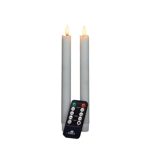 Anna's Collection LED-dinerkaarsen 3D-vlam - H23cm Wit 2 stuks - afbeelding 1