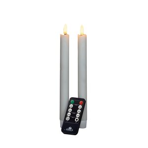 Anna's Collection LED-dinerkaarsen 3D-vlam - H23cm Wit 2 stuks - afbeelding 1