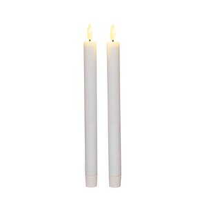 Anna's Collection LED-dinerkaarsen 3D-vlam - H28cm Wit 2 stuks - afbeelding 1