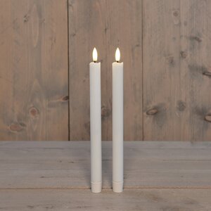 Anna's Collection LED-dinerkaarsen 3D-vlam - H28cm Wit 2 stuks - afbeelding 2