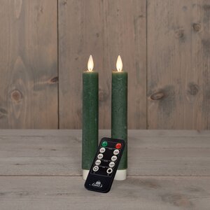 Anna's Collection LED-dinerkaarsen bewegende vlam - H18cm Jade 2 stuks - afbeelding 3