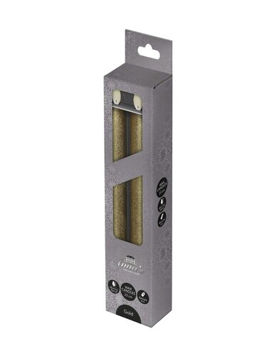 Anna's Collection LED-dinerkaarsen bewegende vlam - H23cm Goud 2 stuks - afbeelding 2