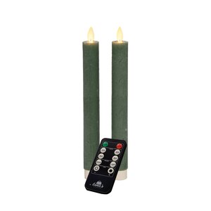 Anna's Collection LED-dinerkaarsen bewegende vlam - H23cm Jade 2 stuks - afbeelding 1
