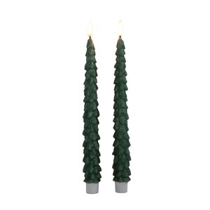 Anna's Collection LED-dinerkaarsen kerstboom - H27cm Jade 2 stuks - afbeelding 4