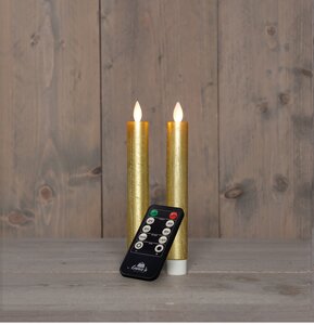 Anna's Collection LED-dinerkaarsen oplaadbaar - H18cm Goud 2 stuks - afbeelding 3