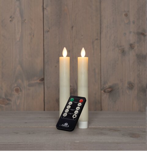 Anna's Collection LED-dinerkaarsen oplaadbaar - H18cm Ivoor 2 stuks - afbeelding 3