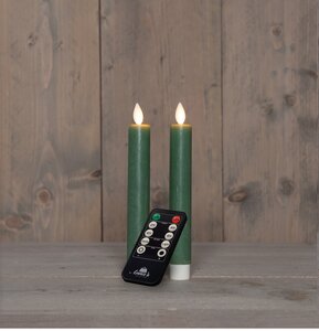 Anna's Collection LED-dinerkaarsen oplaadbaar - H18cm Jade 2 stuks - afbeelding 3