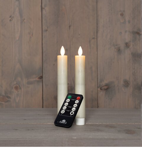 Anna's Collection LED-dinerkaarsen oplaadbaar - H18cm Wit 2 stuks - afbeelding 3