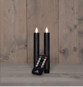 Anna's Collection LED-dinerkaarsen oplaadbaar - H18cm Zwart 2 stuks - afbeelding 3