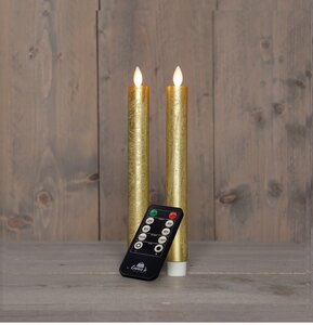 Anna's Collection LED-dinerkaarsen oplaadbaar - H23cm Goud 2 stuks - afbeelding 3