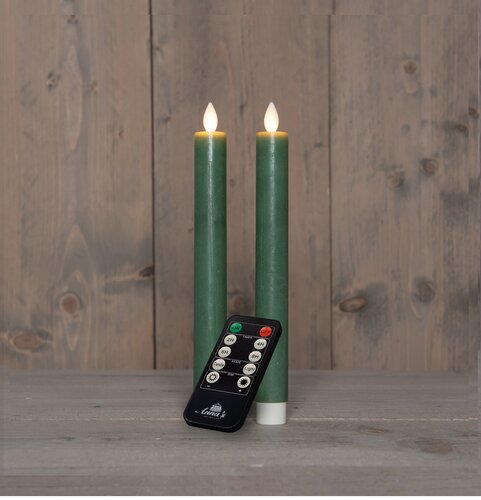 Anna's Collection LED-dinerkaarsen oplaadbaar - H23cm Jade 2 stuks - afbeelding 3
