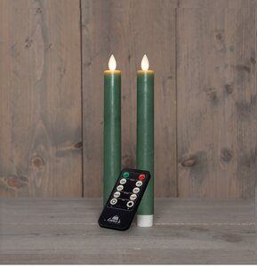 Anna's Collection LED-dinerkaarsen oplaadbaar - H23cm Jade 2 stuks - afbeelding 3