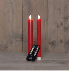 Anna's Collection LED-dinerkaarsen oplaadbaar - H23cm Rood 2 stuks - afbeelding 3