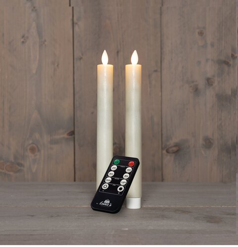 Anna's Collection LED-dinerkaarsen oplaadbaar - H23cm Wit 2 stuks - afbeelding 3