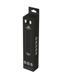 Anna's Collection LED-dinerkaarsen oplaadbaar - H23cm Zwart 2 stuks - afbeelding 2
