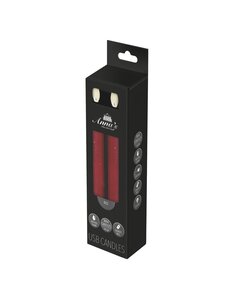 Anna's Collection LED-dinerkaarsen oplaadbaar rustiek met bewegende vlam rood - set van 2 - H 18 cm - afbeelding 2