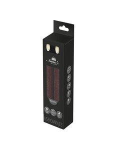 Anna's Collection LED-dinerkaarsen oplaadbaar rustiek met bewegende vlam bordeaux - set van 2 - H 18 cm - afbeelding 2