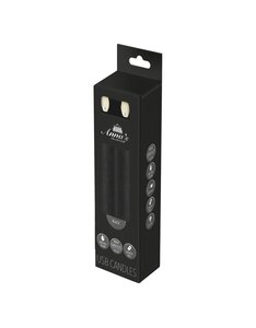 Anna's Collection LED-dinerkaarsen oplaadbaar rustiek met bewegende vlam zwart - set van 2 - H 18 cm - afbeelding 2