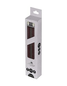 Anna's Collection LED-dinerkaarsen rustiek met 3D-vlam bordeaux - set van 2 - H 23 cm - afbeelding 2