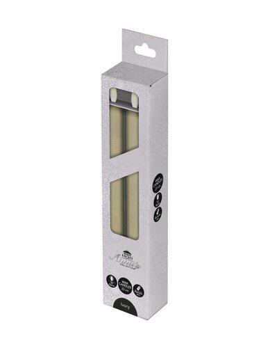 Anna's Collection LED-dinerkaarsen rustiek met 3D-vlam ivoor - set van 2 - H 23 cm - afbeelding 2
