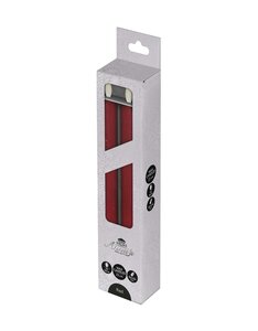 Anna's Collection LED-dinerkaarsen rustiek met 3D-vlam rood - set van 2 - H 23 cm - afbeelding 2