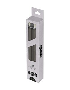 Anna's Collection LED-dinerkaarsen rustiek met 3D-vlam taupe - set van 2 - H 23 cm - afbeelding 2