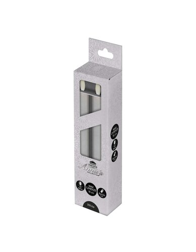Anna's Collection LED-dinerkaarsen rustiek met 3D-vlam wit - set van 2 - H 18 cm - afbeelding 2