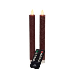 Anna's Collection 2-pack dinerkaars bewegende vlam - H 23 cm