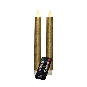 Anna's Collection 2-pack dinerkaars bewegende vlam - H 23 cm