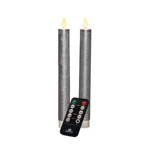 Anna's Collection 2-pack dinerkaars bewegende vlam - H 23 cm