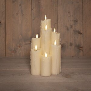 Anna's Collection LED druipkaars 3D vlam ivoor - H 25,5 x D 15 cm - afbeelding 2