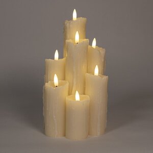 Anna's Collection LED druipkaars 3D vlam ivoor - H 25,5 x D 15 cm - afbeelding 3