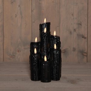 Anna's Collection LED druipkaars 3D vlam zwart - H 25,5 x D 15 cm - afbeelding 2